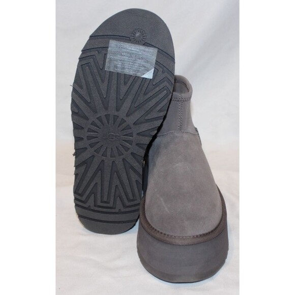 UGG CLASSIC MINI DIPPER PLATFORM SHEARLING LINED BOOTS US 7 WOMEN THUNDER GRAY‎ - Picture 6 of 6